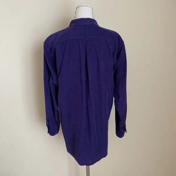 Eskandar Purple Cotton Corduroy Shirt Shirting Top Tunic Tincture sz 0 XS GOOP - Picture 5 of 11
